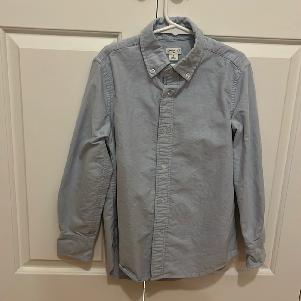 Crew cuts size 8 blue collared shirt in like new condition